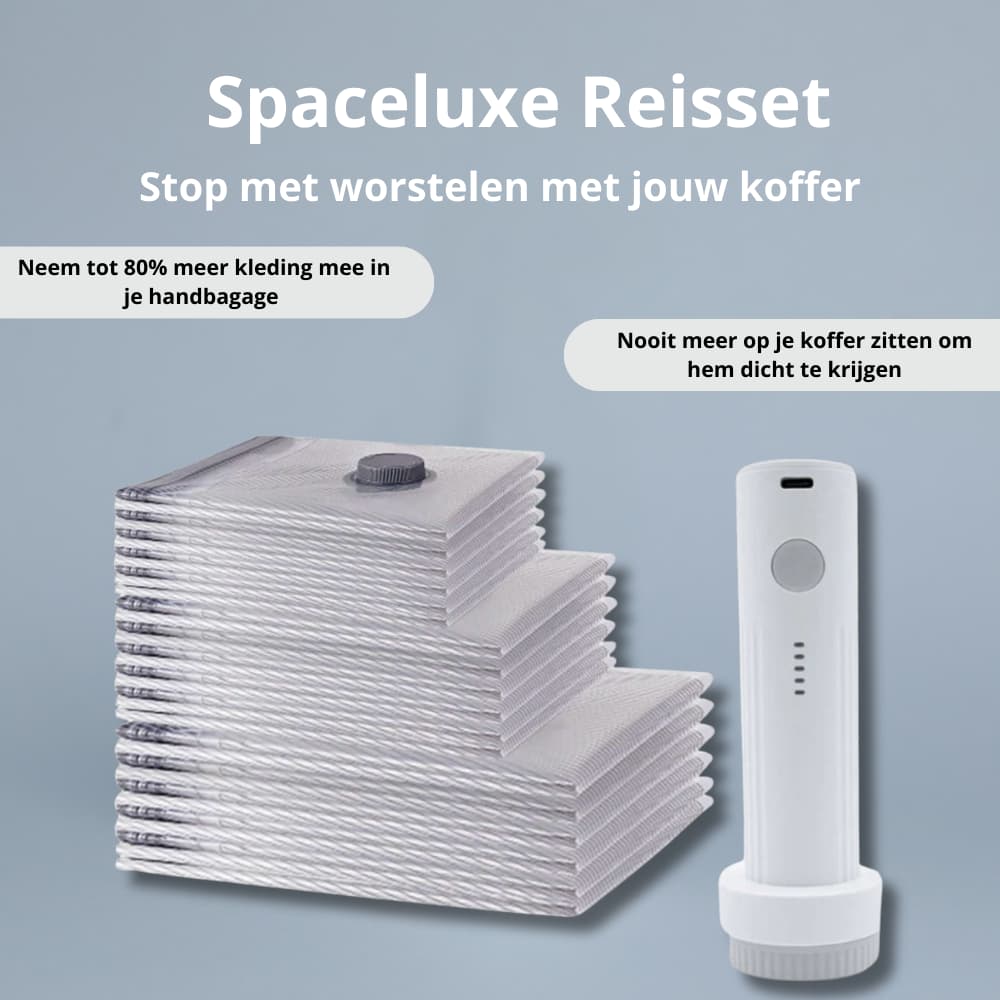SpaceLuxe™ Reisset | Tot 80% meer ruimte in je koffer