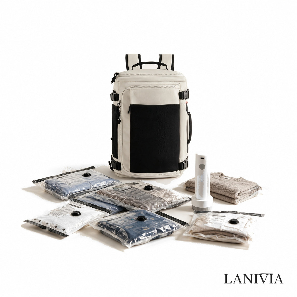 Lanivia Voyage reisset met TravelVault Pro, vacuumzakken en pomp